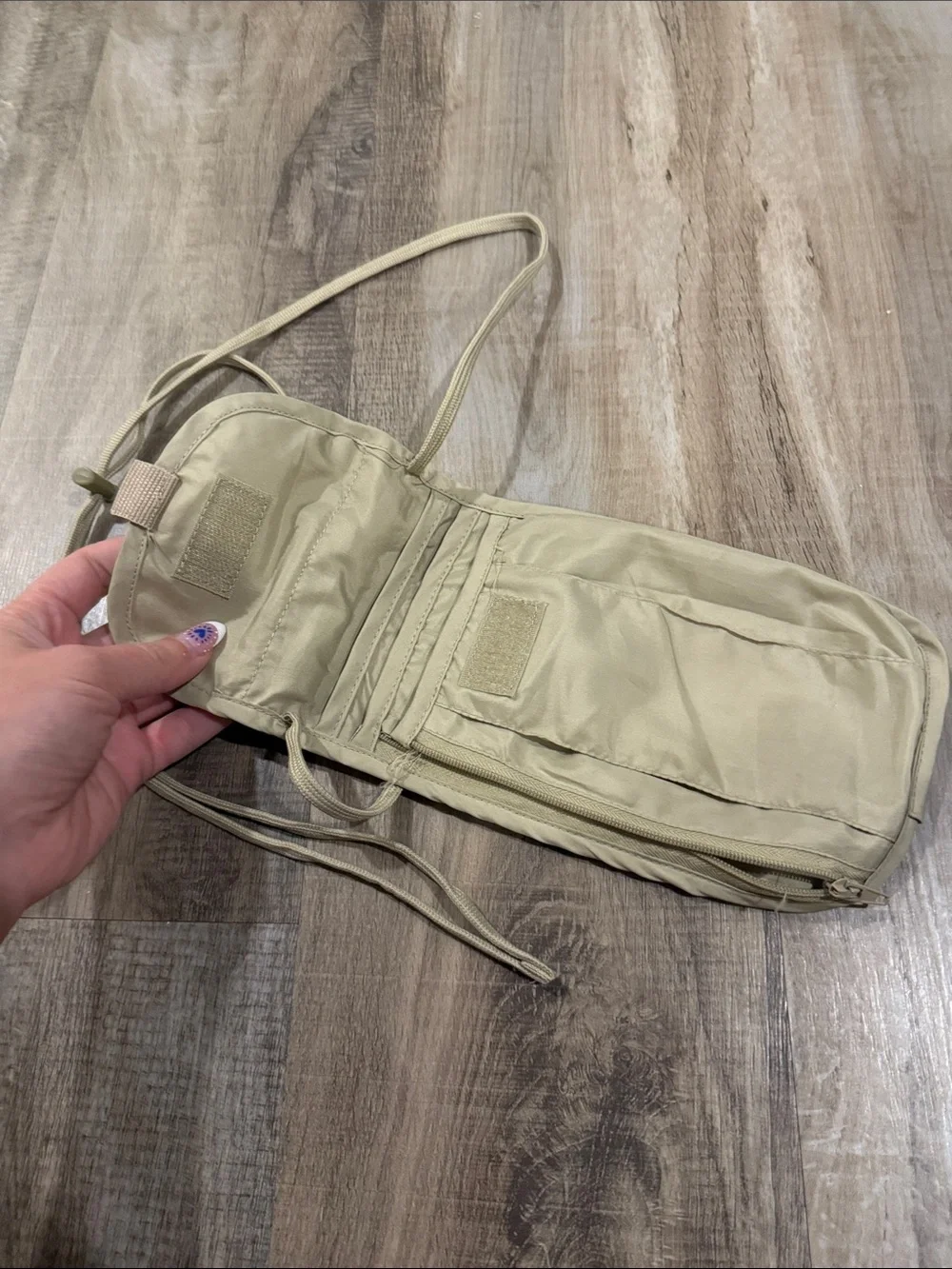 Compact Beige Crossbody Travel Bag for Men
